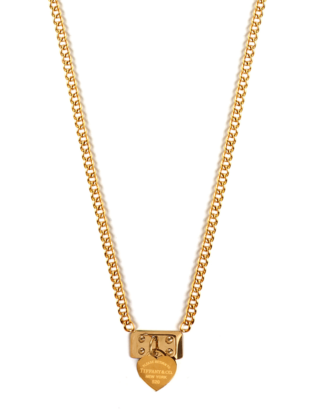Gold Plated Lock Heart Pendant