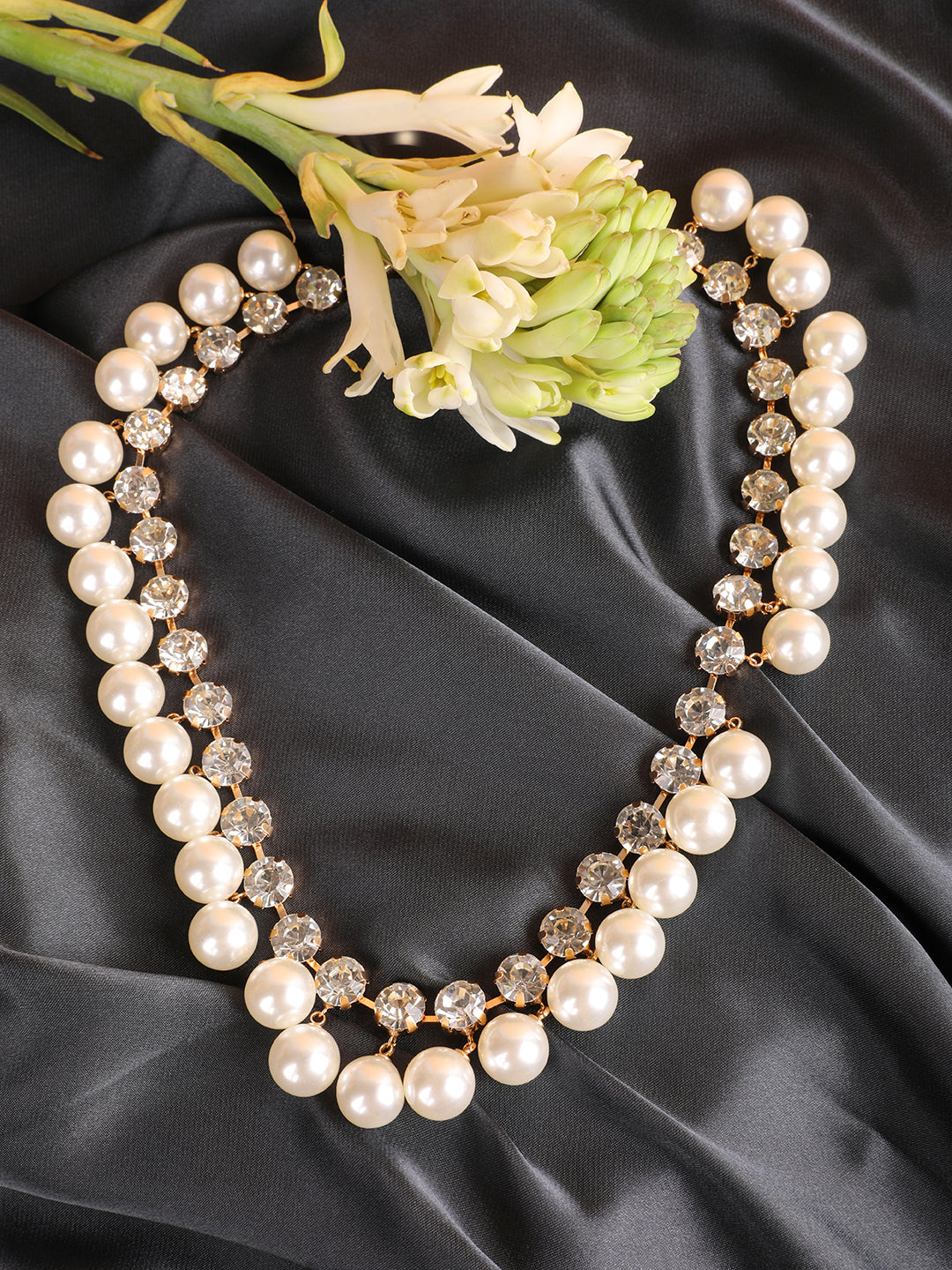 Crystal Pearl Statement Necklace