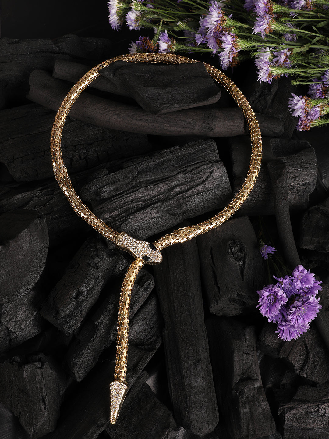 Potent Golden Serpent Snake Necklace