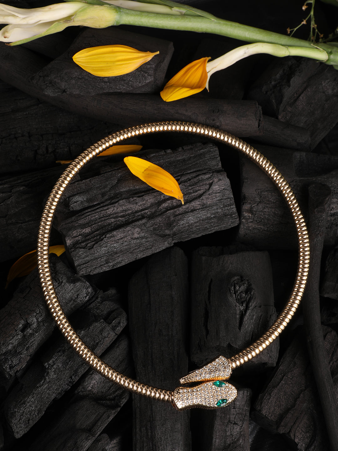 Enigmatic Gold-Plated Snake Necklace