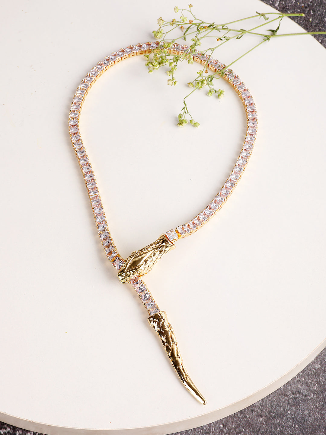 Divine Golden-Rhodium Snake Necklace