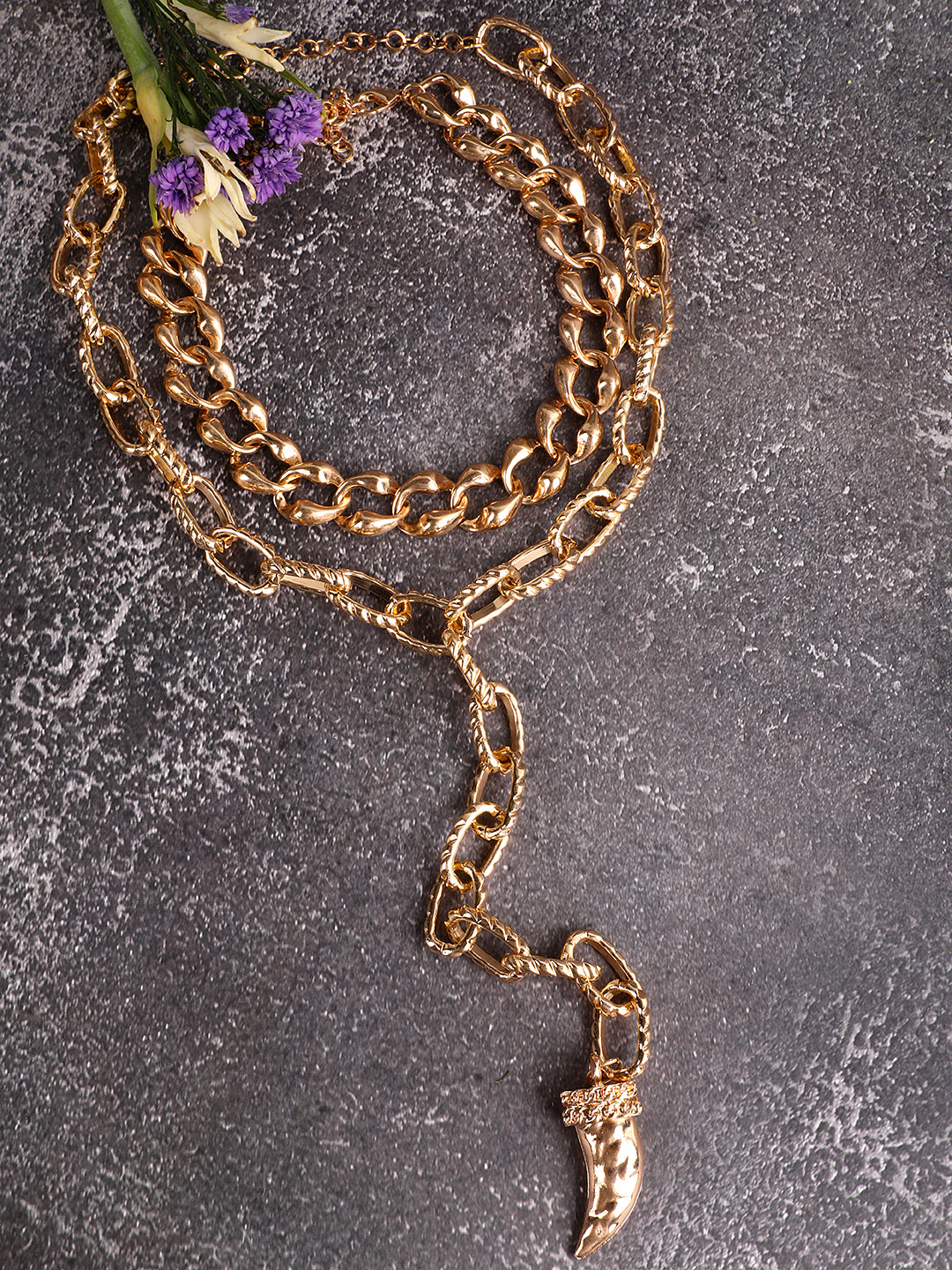 Kraze Glamorous Gold Layered Chain Necklace