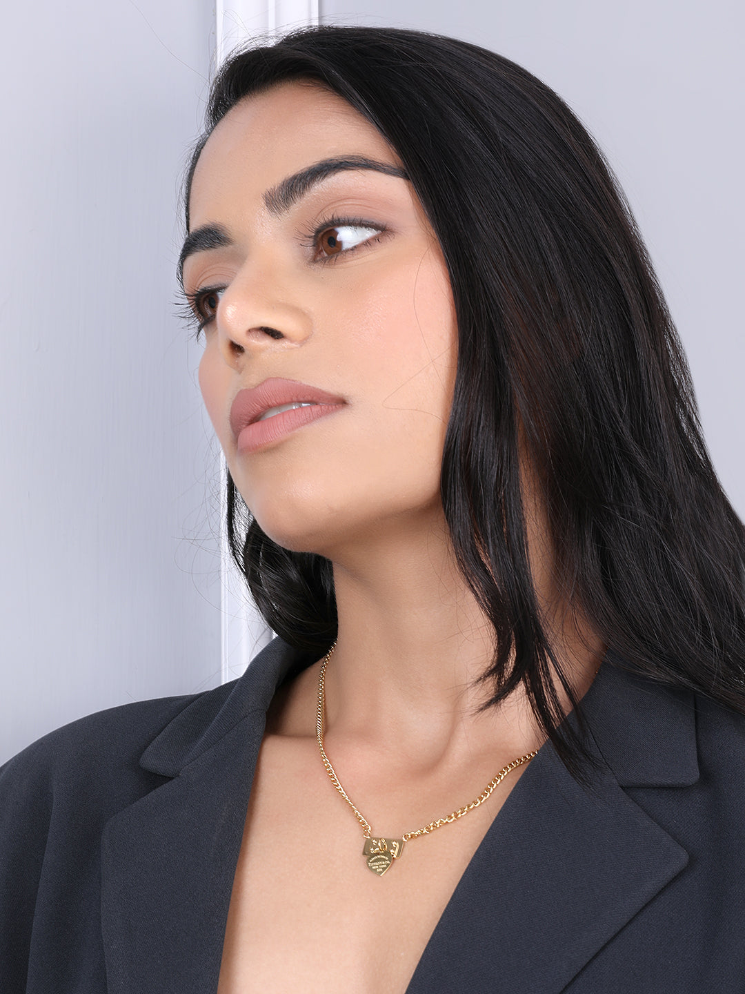 Gold Plated Lock Heart Pendant