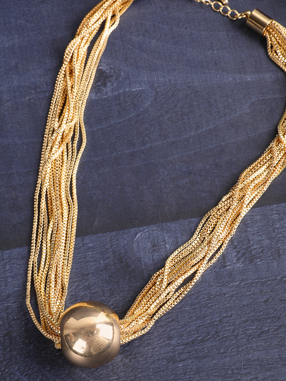Modest Liquid Gold Beaded Necklace
