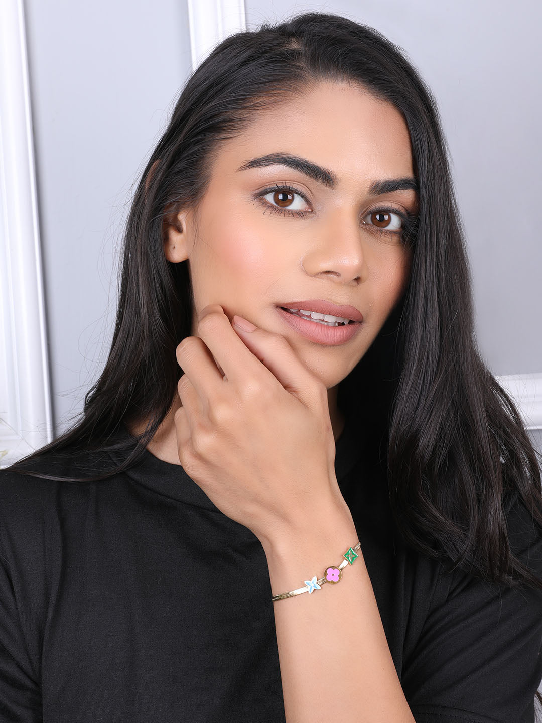 Lovely Colorful Glamour Gold Bracelet