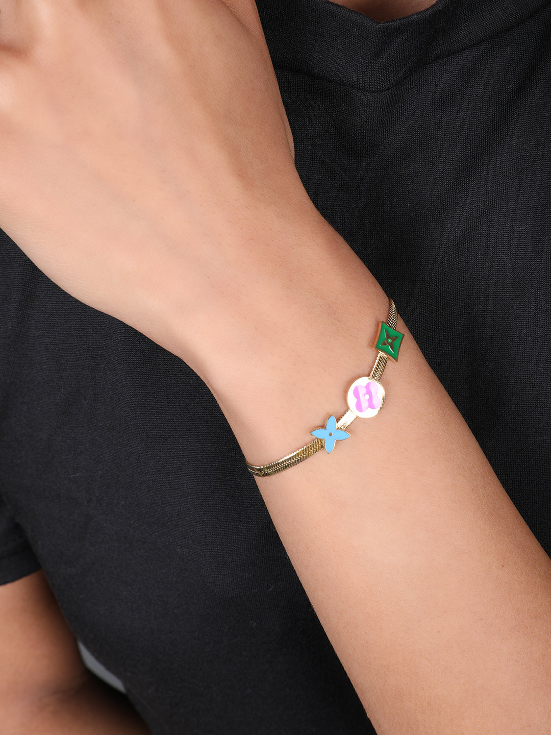 Lovely Colorful Glamour Gold Bracelet