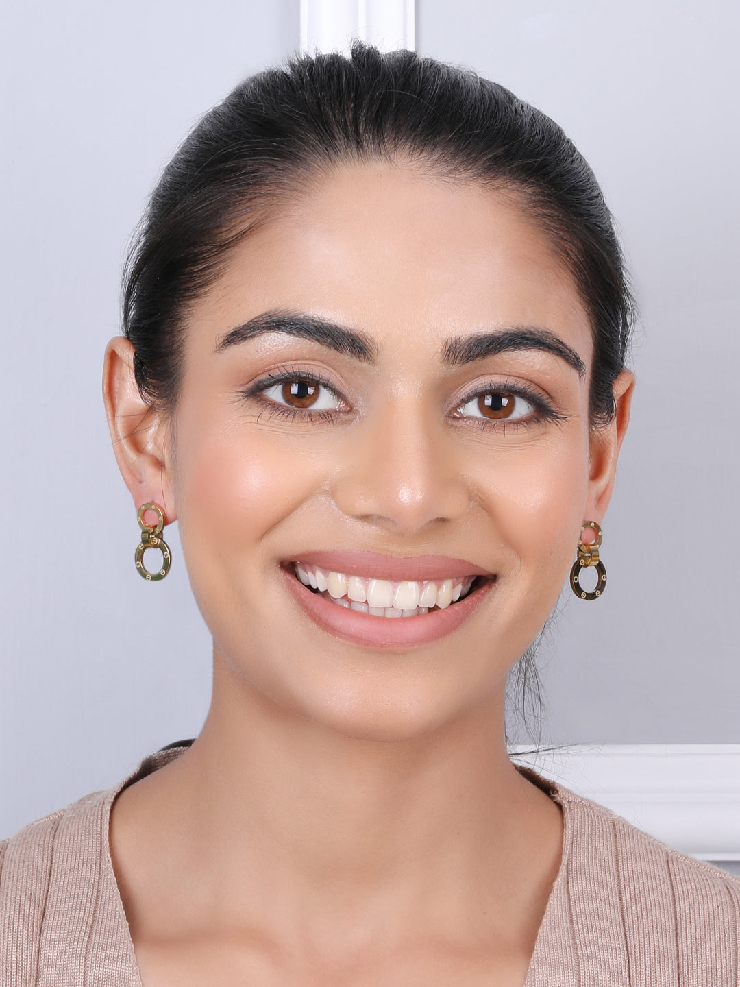 Golden Round Ring Earrings