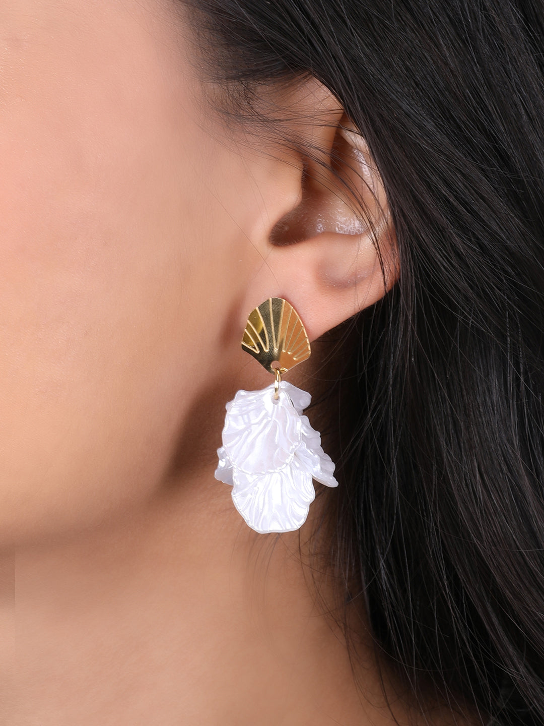 Euphoria White Petal Earrings