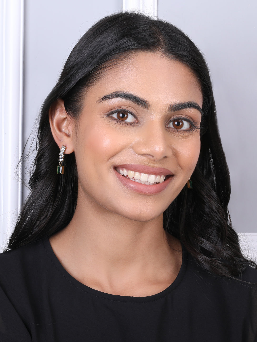Kraze Royal Emerald drop Earrings