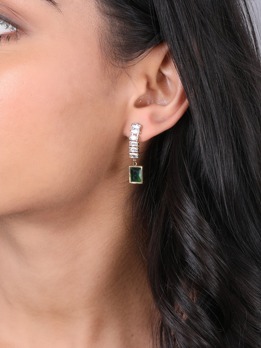 Kraze Royal Emerald drop Earrings