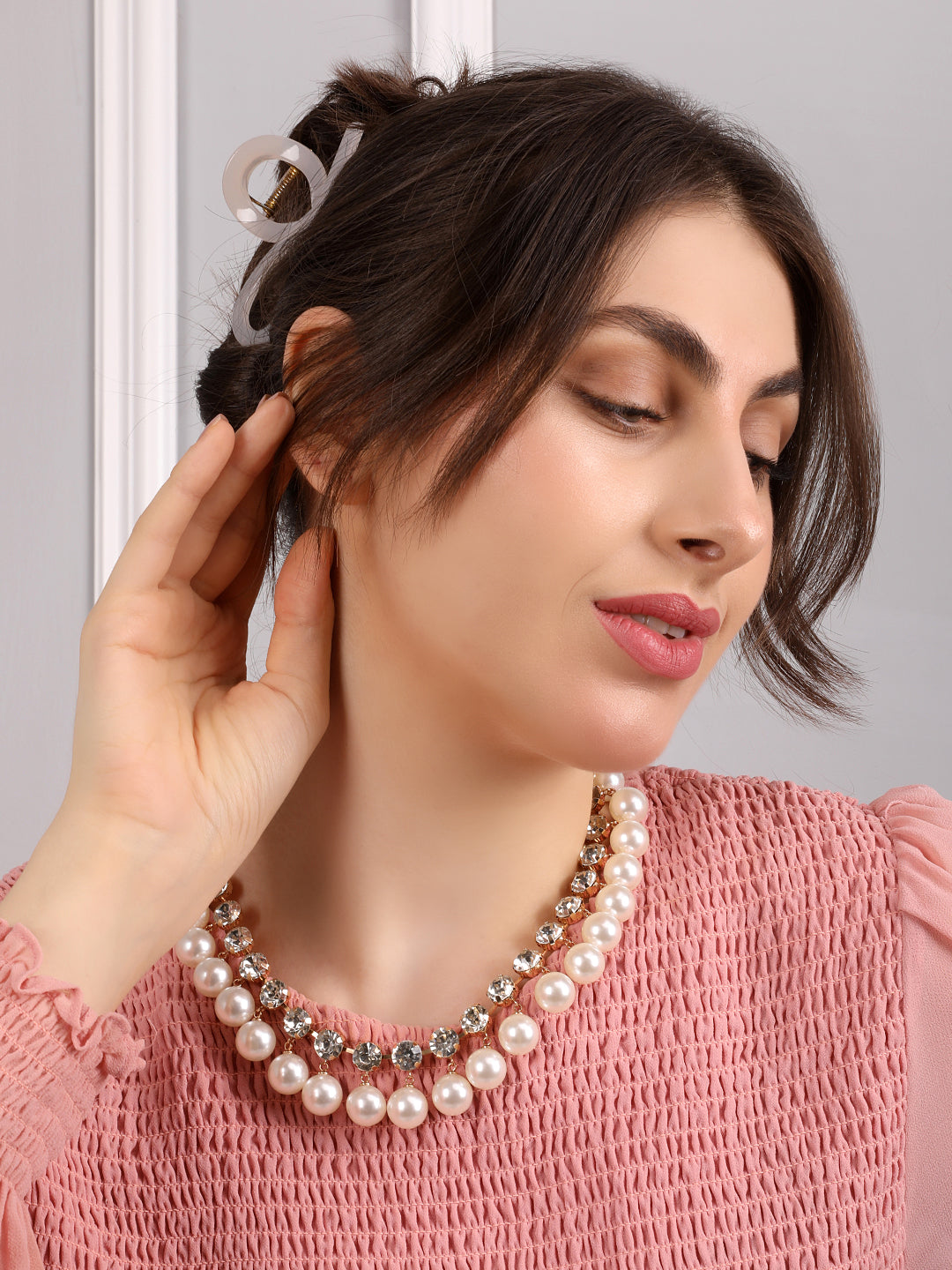 Crystal Pearl Statement Necklace