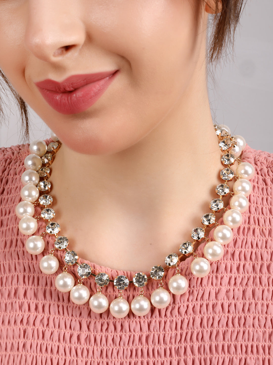 Crystal Pearl Statement Necklace