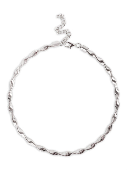 Lunar Twisted Silver Chain Necklace
