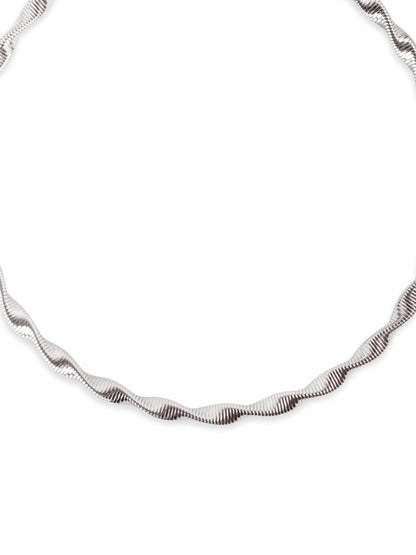 Lunar Twisted Silver Chain Necklace