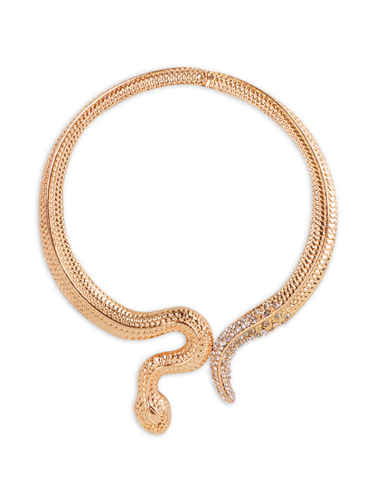 Vigorous Golden Snake Choker Necklace