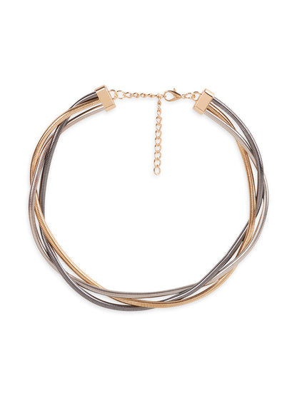 Elegant Twisted Golden-Silver Necklace
