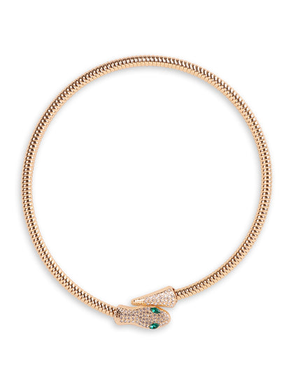 Enigmatic Gold-Plated Snake Necklace