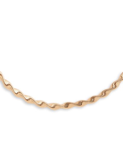 Stunning Golden Twisted Chain Necklace