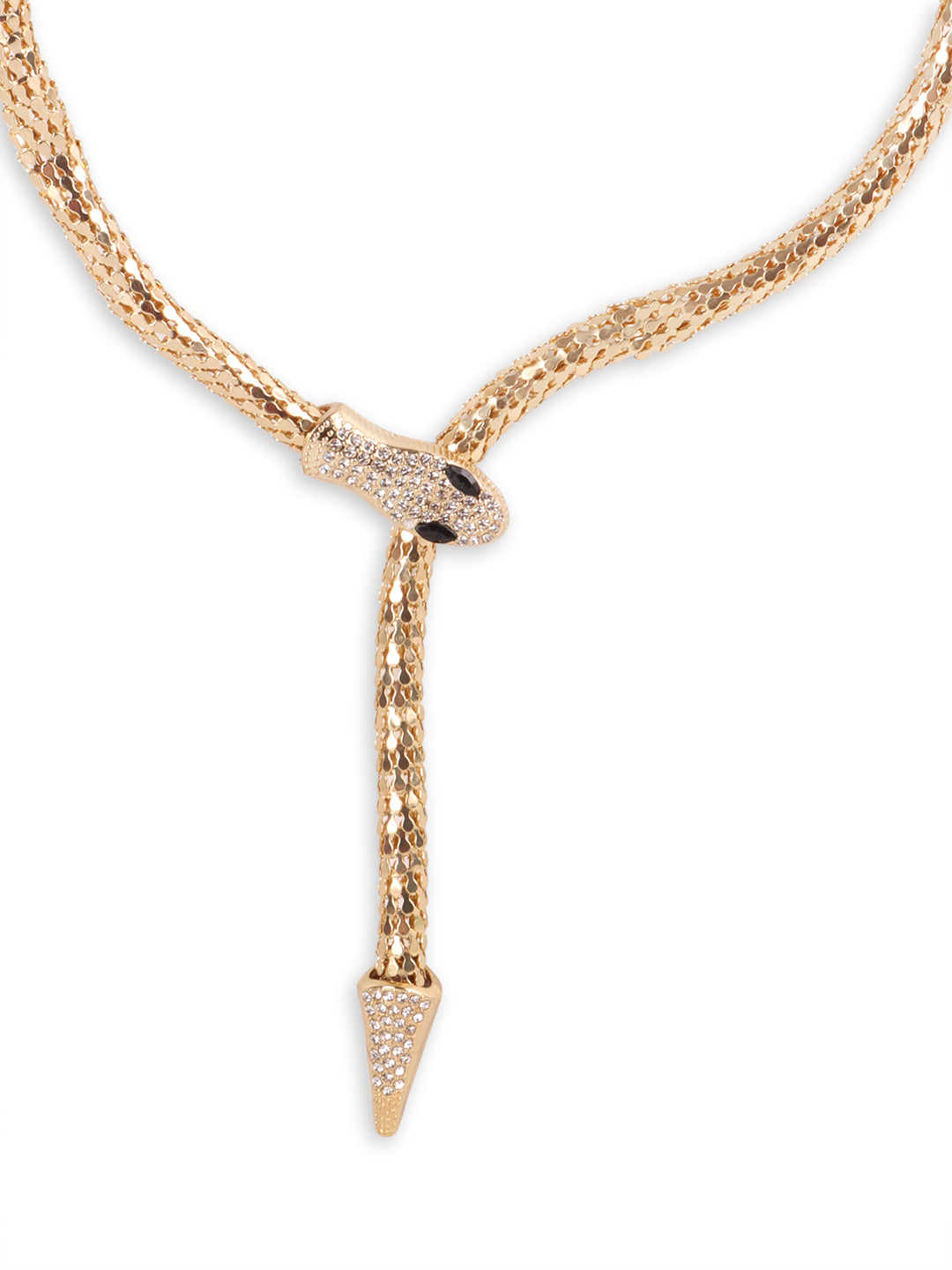 Potent Golden Serpent Snake Necklace
