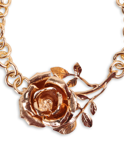 Glorious Golden Rose Necklace