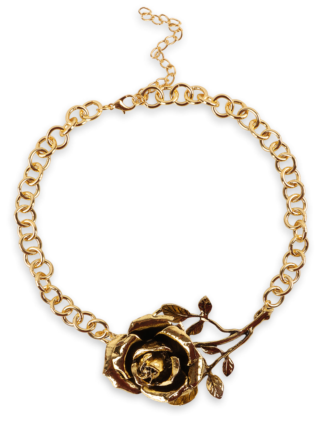 Eternal Dark-Golden Rose Necklace