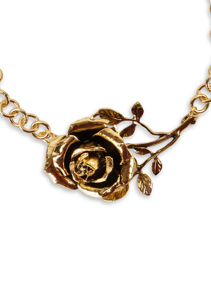 Eternal Dark-Golden Rose Necklace