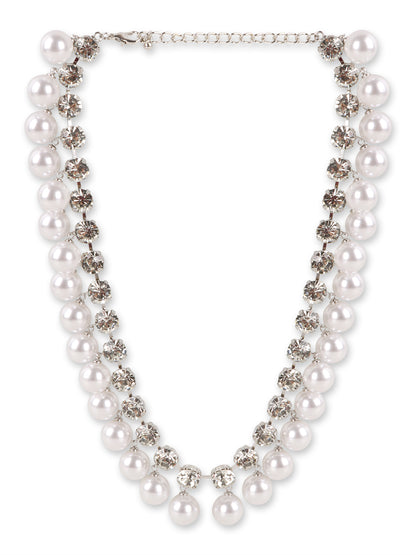 Pristine Rhinestones & Pearls Necklace