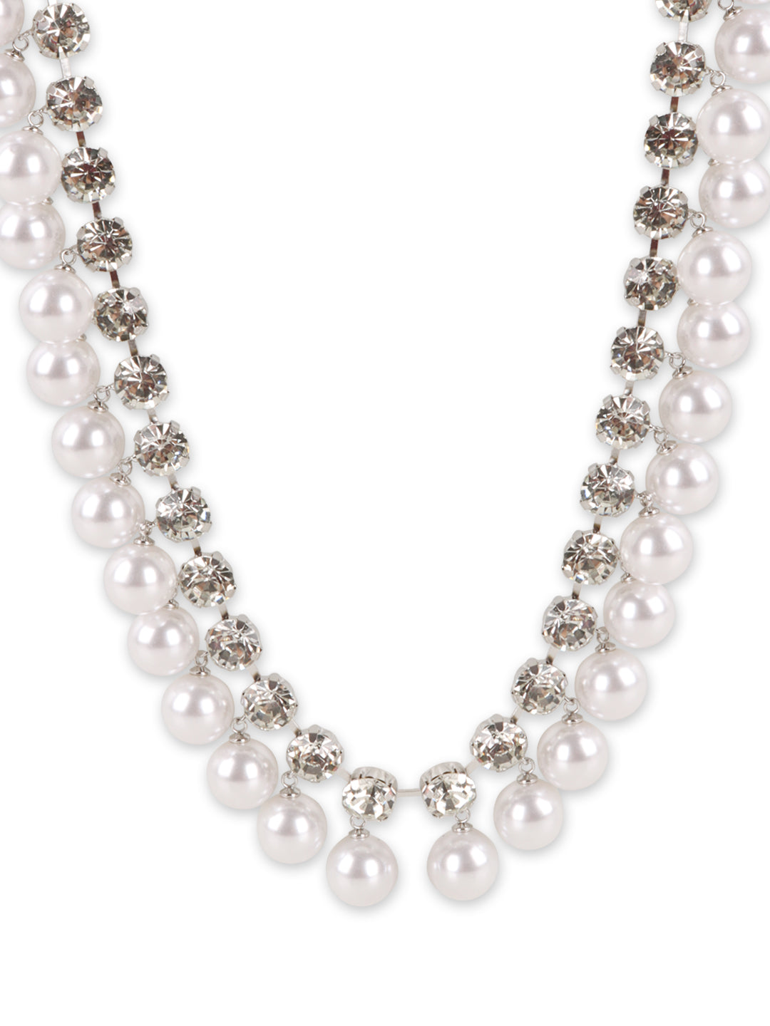 Pristine Rhinestones & Pearls Necklace