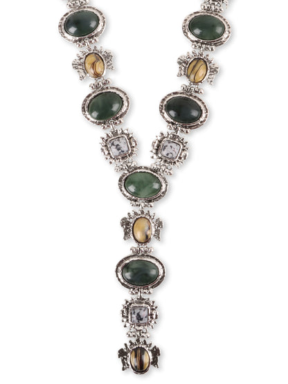 Vintage Teardrop Gemstones Necklace