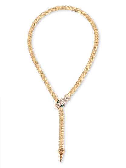 Serpent Stone Studded Snake Necklace