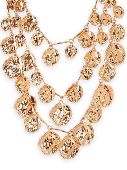 Elegant Tri-Layered Gold Necklace