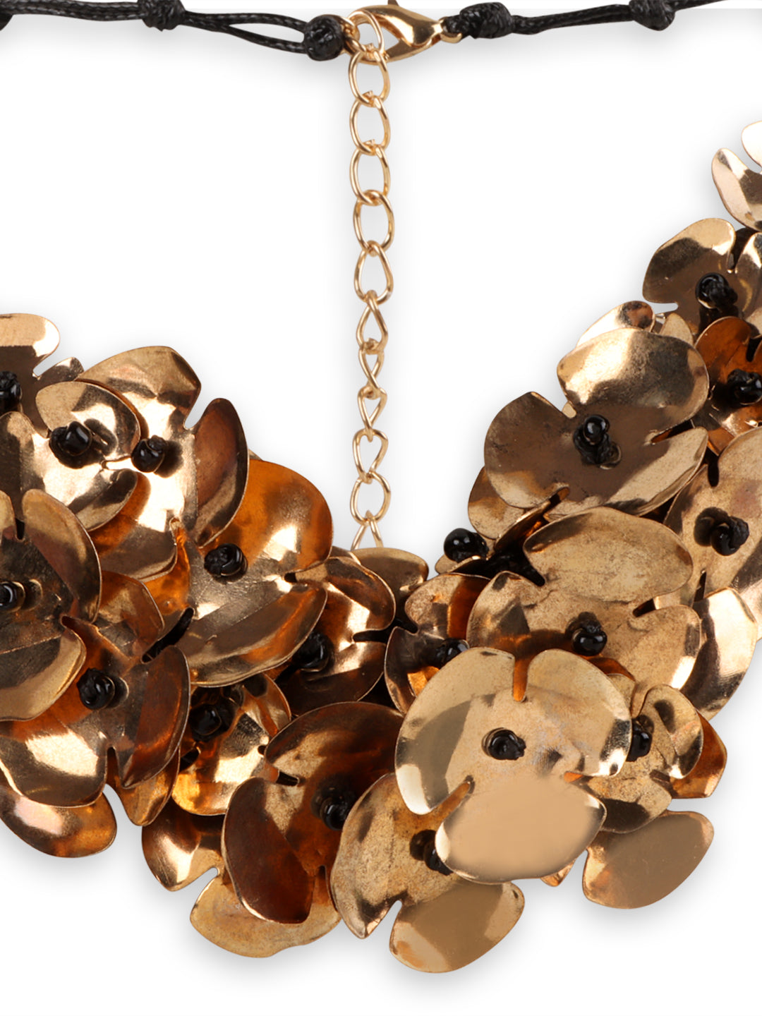 Glamorous Floral Petal Metal Necklace