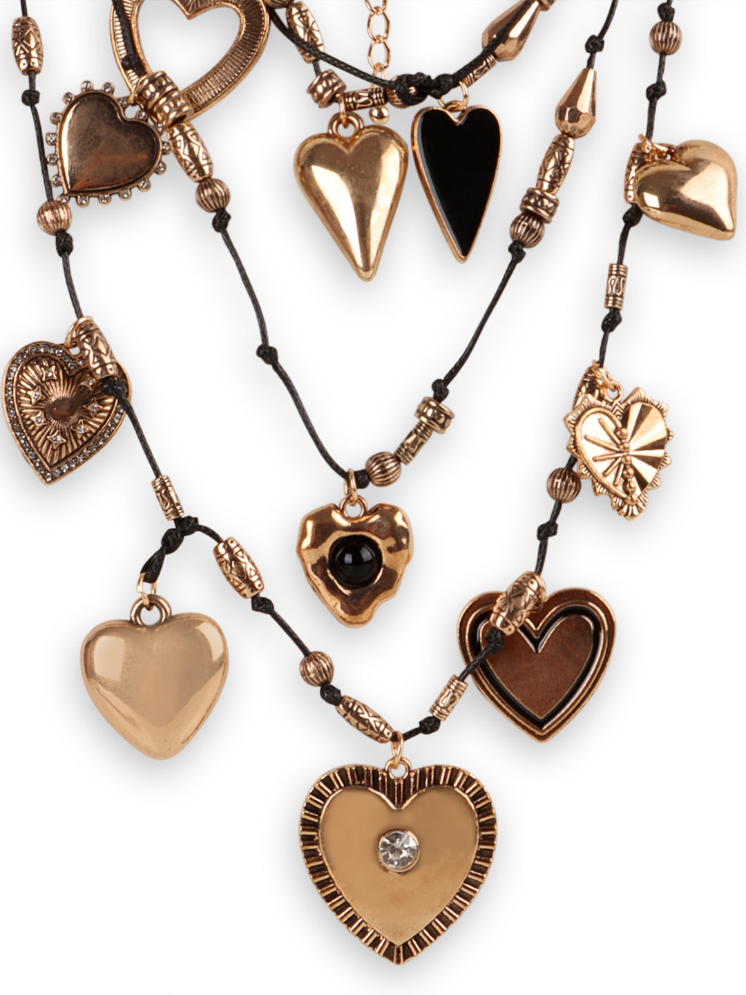 Golden Sweetheart Charm Layered Necklace