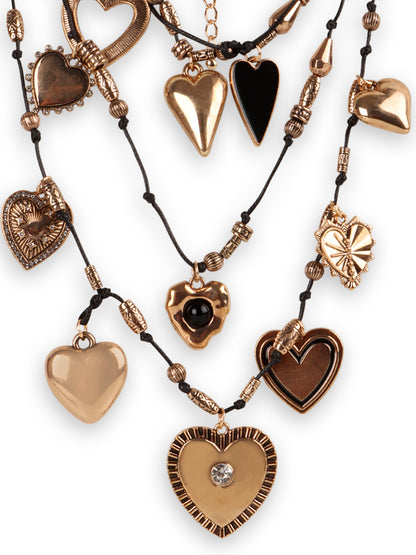 Golden Sweetheart Charm Layered Necklace