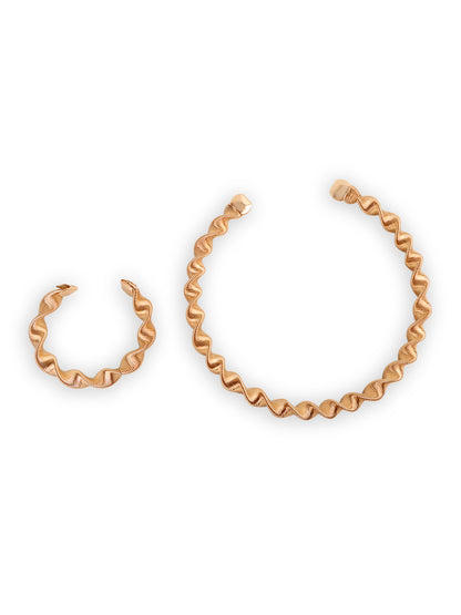Kraze Spiral Twisted Necklace & Bracelet Set