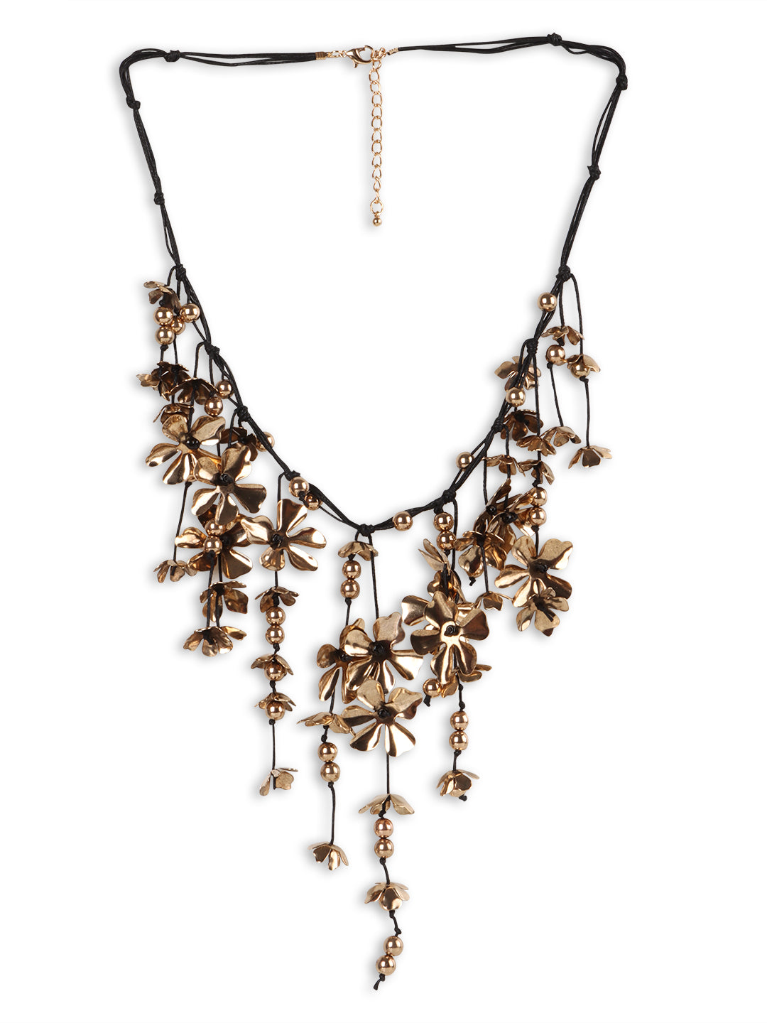 Gold and black Cascade Bloom Necklace