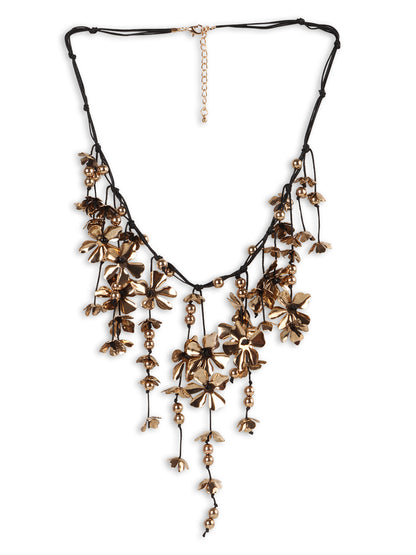 Gold and black Cascade Bloom Necklace