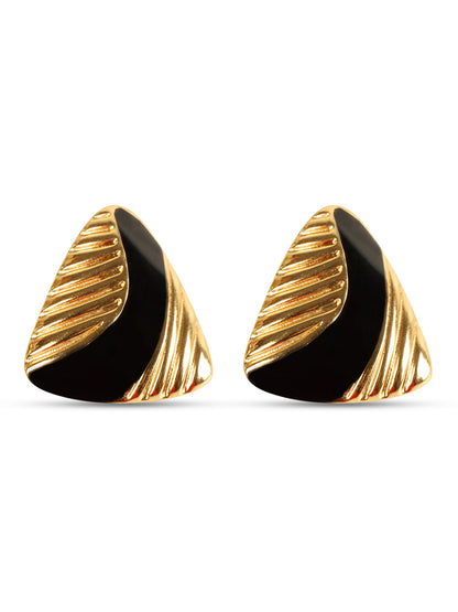 Kraze Gold Black Triangle Earring
