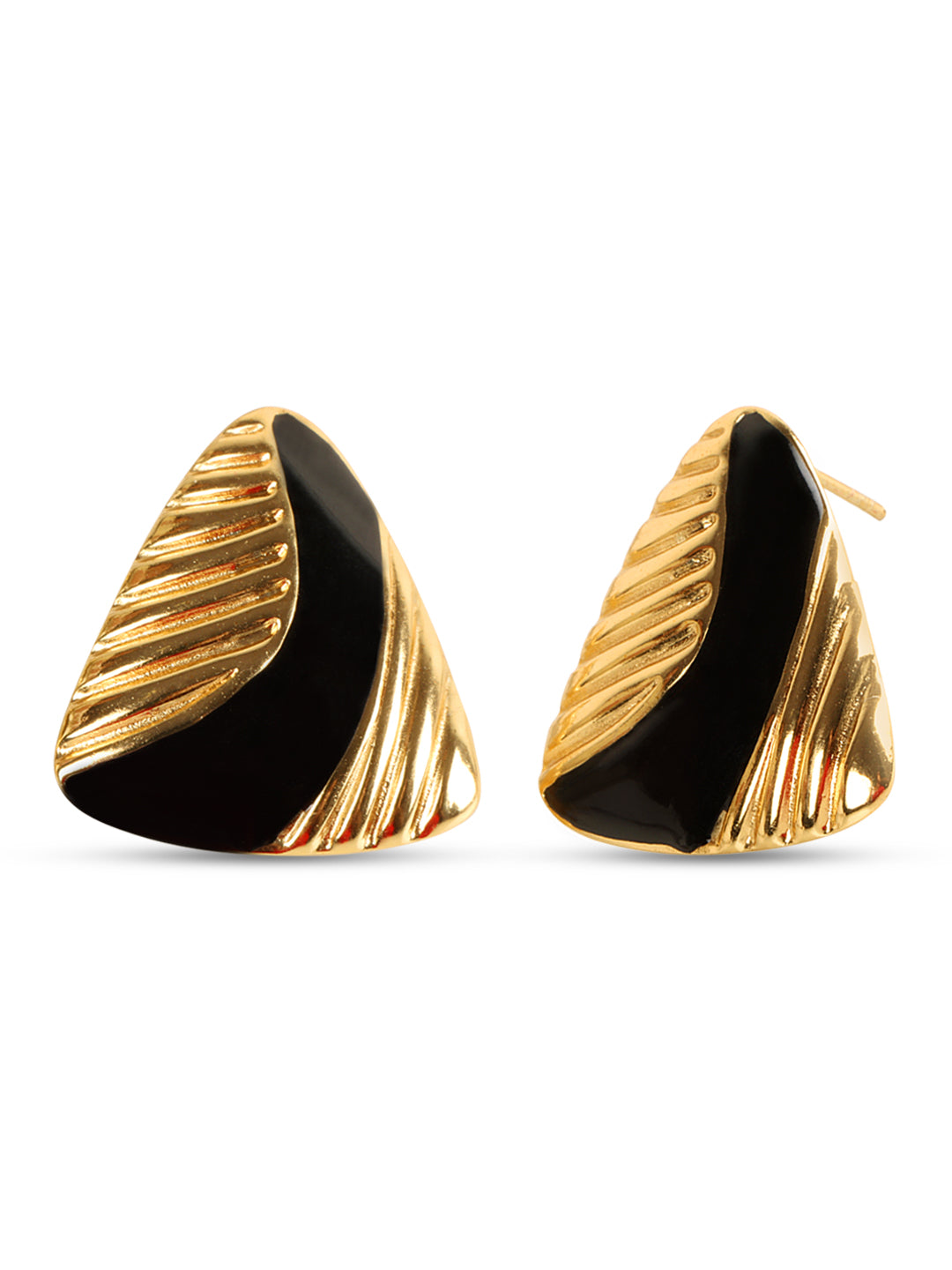 Kraze Gold Black Triangle Earring