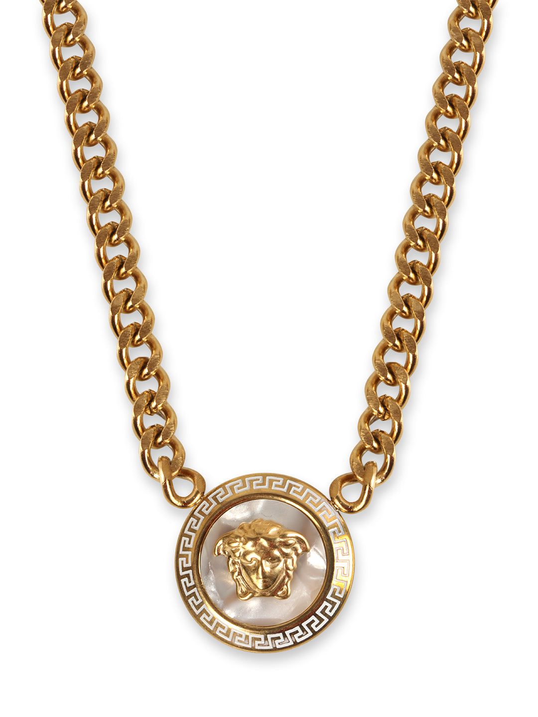Lion Face Carved Golden Pendant