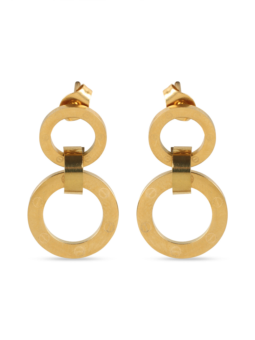 Golden Round Ring Earrings