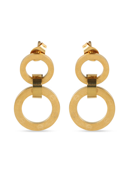 Golden Round Ring Earrings