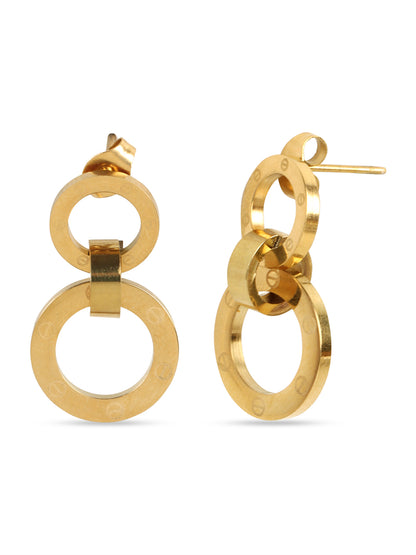 Golden Round Ring Earrings
