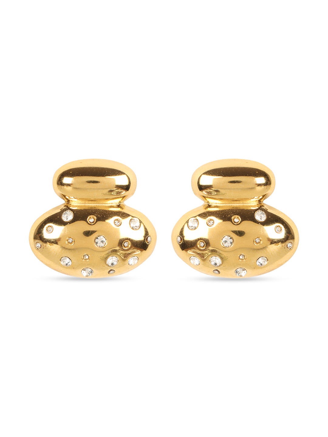 Golden Round Glossy Earrings