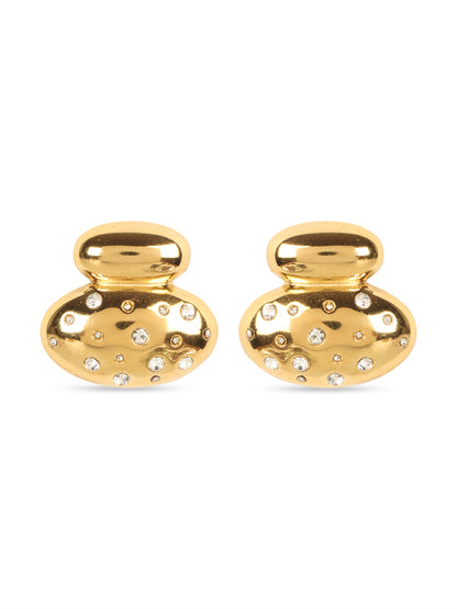 Golden Round Glossy Earrings