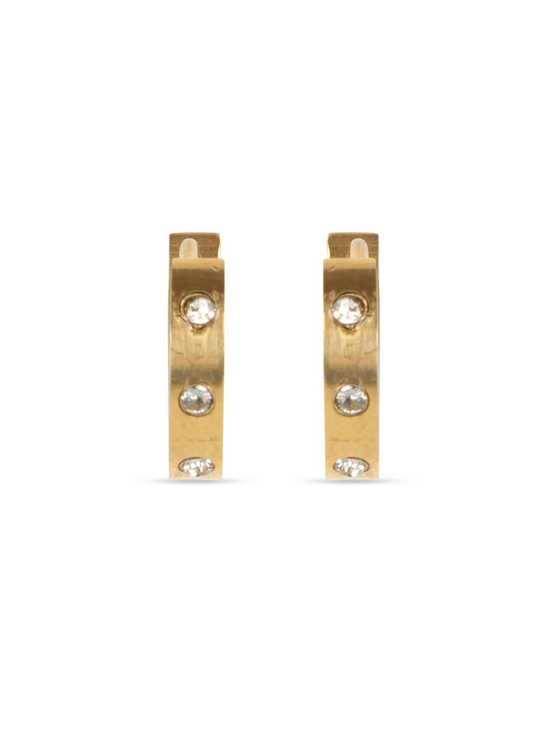 Sparkling Gold Mini circular Hoop Earrings