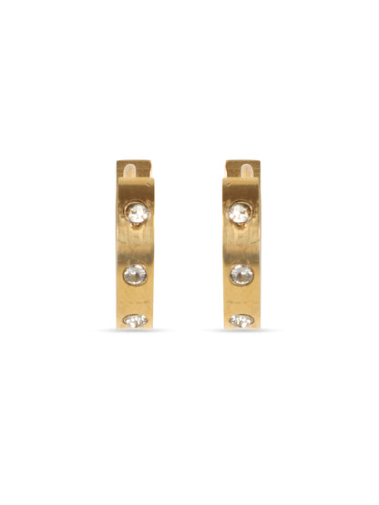 Sparkling Gold Mini circular Hoop Earrings