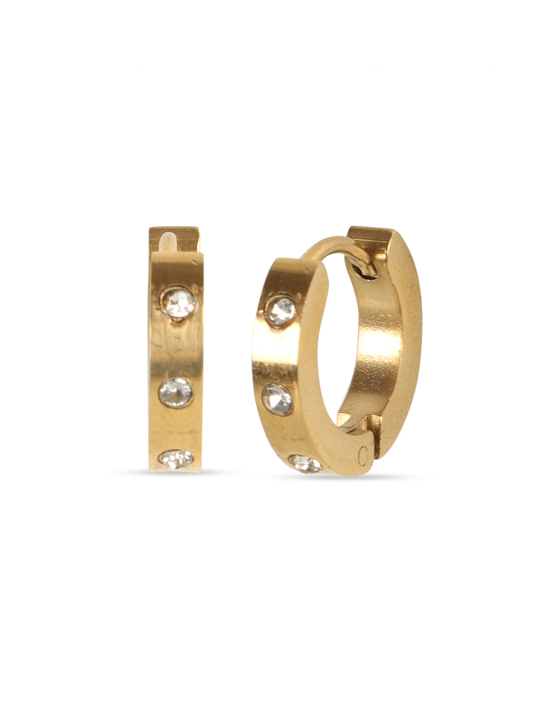 Sparkling Gold Mini circular Hoop Earrings