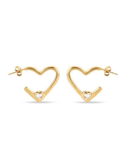 Kraze Golden Heart Earrings