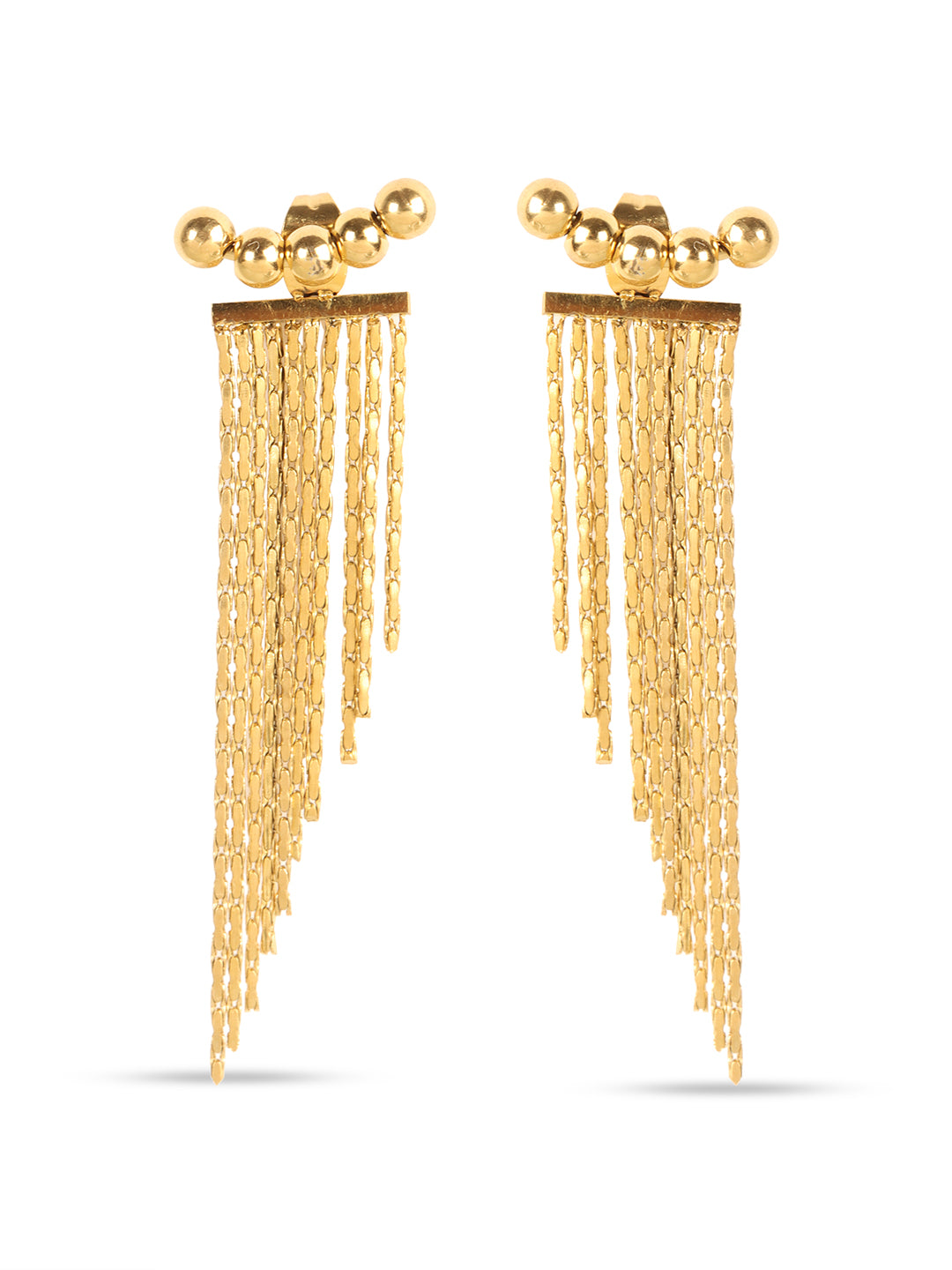Golden Beaded-Chain Earrings Set